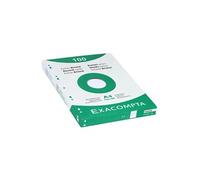 Exacompta Étui de 100 fiches bristol quadrillées 5x5 perforées 210×297 mm Blanc