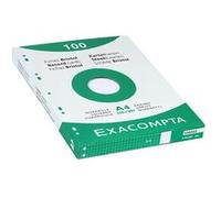 Exacompta Étui de 100 fiches bristol quadrillées 5x5 perforées 210×297 mm Blanc