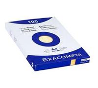 Exacompta Étui de 100 fiches bristol uni non perforé 210×297 mm Jaune