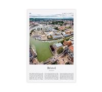 Bristol Impression couleur Bristol Real Photo Poster de voyage Cadeau Royaume-Uni Minimal City Impression sur toile sans cadre 40,6 x 61 cm