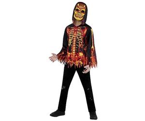 Bristol Novelty 1000766L000 Forum Costume de diable de feu avec haut à capuche et masque, multicolore, pour enfant, garçon, 11-12 ans Halloween