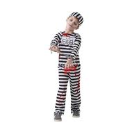 Bristol Novelty 3008619-10 Costume de prisonnier zombie, noir et blanc, pour garçon de 9 à 10 ans Halloween