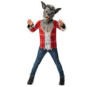 Bristol Novelty 3015507-8000 Costume de loup-garou, pour garçons et filles, gris et rouge, 7-8 ans Halloween