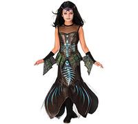 Bristol Novelty 3015565-6000 Costume de sirène zombie pour enfant, noir/multicolore, fille, 5-6 ans Halloween