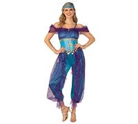 Bristol Novelty 700881S000 Costume de génie pour adulte, femme, bleu/multicolore, taille S Halloween, Carnaval