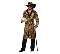 Bristol Novelty 78886 Costume de proxénète avec veste et chapeau léopard, pour adulte, tour de poitrine 107 à 112 cm Halloween
