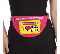 Bristol Novelty-80s Neon Bum Bag Sac Banane Fluo Style années 1980, Unisex Adult, BA3329, Rose Halloween