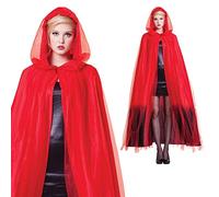 Bristol Novelty AC122 Cape à Capuche pour Femme ombré Rouge et Noir