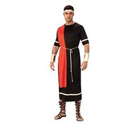 Bristol Novelty AC341 Costume de Romain/César pour homme, toge noire et drapé rouge, taille M Halloween