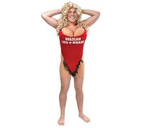 Bristol Novelty AC797 Costume de maître-nageuse poilue, unisexe, rouge, taille M Halloween
