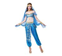 Bristol Novelty-AF072 Déguisement Danseuse du Ventre, Women, AF072, Bleu, Taille Unique Halloween