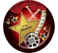 Bristol Novelty - Assiettes de fête "At The Movies" Pack de 8 - Carton BN2496 (Taille unique) (Rouge/Or)