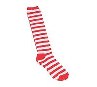 Adulte Clown Polyester Cirque Rouge Vif Blanc Rayé Halloween Costume Chaussettes