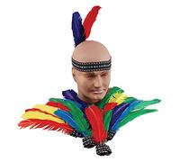 Bristol Novelty BA124 Serre-tête Indien Unisexe avec Plumes - Accessoire Multicolore - Taille Unique
