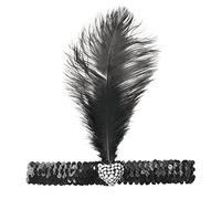 Bristol Novelty-BA1317 Bandeau Noir avec Plume et cœur en Strass, Unisex Adult, BA1317, Multicolore, Taille Unique Halloween