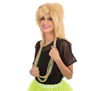 Bristol Novelty BA3310 Collier de Perles Fluo Style années 1980, pour Femme, Multicolore Halloween