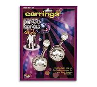 Bristol Novelty Novelty-BA576 BA576 Boucles d'oreilles Disco Boule à Facettes, Silver, Taille Unique