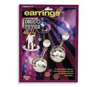 Bristol Novelty Novelty-BA576 BA576 Boucles d'oreilles Disco Boule à Facettes, Silver, Taille Unique