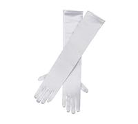 Bristol Novelty-BA588 Gants en Satin Blanc 48,3 cm, BA588, Taille Unique Halloween