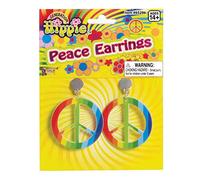 Bristol Novelty-BA986 Boucles d’Oreilles Arc-en-Ciel Style Hippie, Unisex Adult, BA986, Multicolore, Taille Unique Halloween