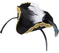 Bristol Novelty - Bandeau avec chapeau pour homme/femme unie BN549 (Taille unique) (Noir/Or/Blanc)