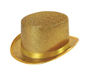 Bristol Novelty BH467 Chapeau haut-de-forme en lurex doré, unisexe, adulte, taille unique