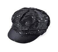 Bristol Novelty BH540 Casquette Unisexe à Paillettes Style années 1970, 1 pièce, Noir, Taille Unique, pour Femme Adulte Halloween