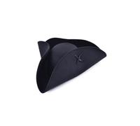 Bristol Novelty BH653 Tricorne de pirate en feutre de laine, noir, pour adulte, taille unique, unisexe Halloween