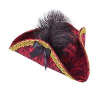 Bristol Novelty BH658 Tricorne de pirate pour femme, rouge, taille unique Halloween