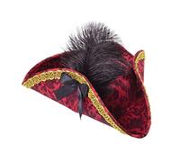 Bristol Novelty BH658 Tricorne de pirate pour femme, rouge, taille unique Halloween