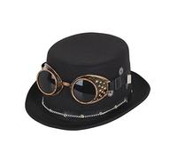 Bristol Novelty BH673 Steampunk Top Hat with Glasses and Gear Mens Black One Size