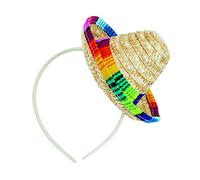 Bristol Novelty BH693 Mini sombrero en paille sur serre-tête, pour homme ou femme, multicolore, taille unique Halloween