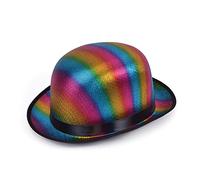 Bristol Novelty- Bowler Chapeau Melon Arc-en-Ciel, Unisex Adult, BH714, Multicolore Halloween