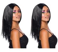 Bristol Novelty BW101 Longue Perruque Noire pour Femme, Marron, 45,7 cm, Taille Unique Halloween (Lot de 2)