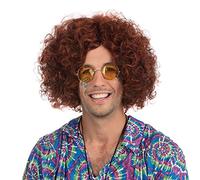 Bristol Novelty- Perruque Hippie pour Homme. Marron/Noir, BW283, Taille Unique