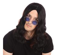 Bristol Novelty Perruque BW481 Ozzy Osbourne, mèches noires/rouges, taille unique, Halloween