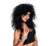 Bristol Novelty BW563 Perruque de rock star, noire, unisexe, taille unique taill