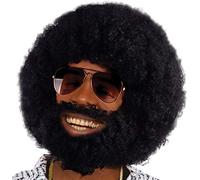 Bristol Novelty BW749 Perruque afro avec barbe, taille unique Halloween