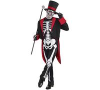 Bristol Novelty Canne Costume de Gentleman Squelette, AC437, Red, 44-inch Halloween