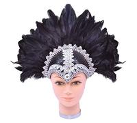 Bristol Novelty- Casque avec Panache Noir, Unisex Adult, BA072, Taille Unique Halloween