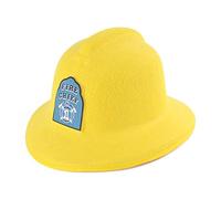 Bristol Novelty Casque de Pompier en Feutre avec Badge, BH496, Yellow, Taille Unique Halloween