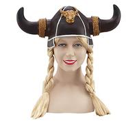 Bristol Novelty Casque de Viking avec Tresses Blondes, BH210, Brown, Taille Unique Halloween