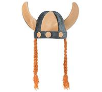 Bristol Novelty Doux Casque de Viking Souple avec Tresses, BH557, Multicolore, Taille Unique
