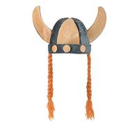 Bristol Novelty Doux Casque de Viking Souple avec Tresses, BH557, Multicolore, Taille Unique