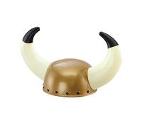 Bristol Novelty – Casque VIKING – Adulte, taille unique – Or/Blanc/Noir