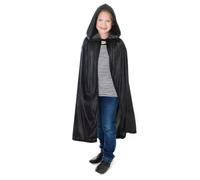 Rubie's Cape à capuche en velours CC175 pour enfant Taille M (5‑7 ans) Noir 88 cm