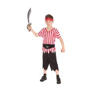 Bristol Novelty CC390 Pirate Boy Costume set For Kids Checkered Accessory, M