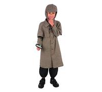 Bristol Novelty CF240XL Garçon détective avec long manteau, marron, 10-12 ans Halloween