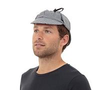 Bristol Novelty- Chapeau Casquette de détective/Sherlock, BH397, Noir, Blanc, Taille Unique Halloween