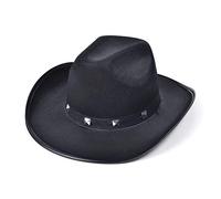Clouté Feutre Noir Chapeau Cowboy Unisexe Déguisement Western - Neuf
